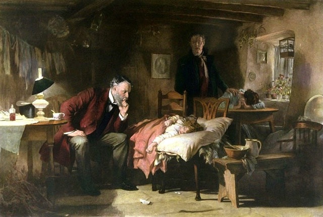 The Doctor",1891; Samuel Luke Fildes (1844-1927), Óleo sobre tela, Galeria Tate (Londres)
